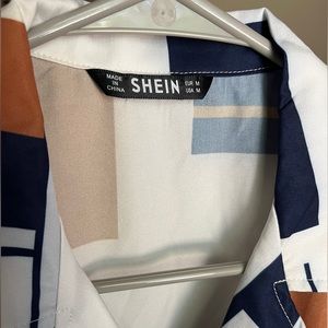 Shein graphic button up